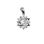 925 Sterling Silver Om Star Crystal Pendant - 1.80 g