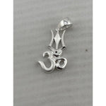 Original close-up of a 925 sterling silver Om and trishul pendant