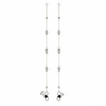 925 sterling silver ornate barrel bead adult anklet pair on white background