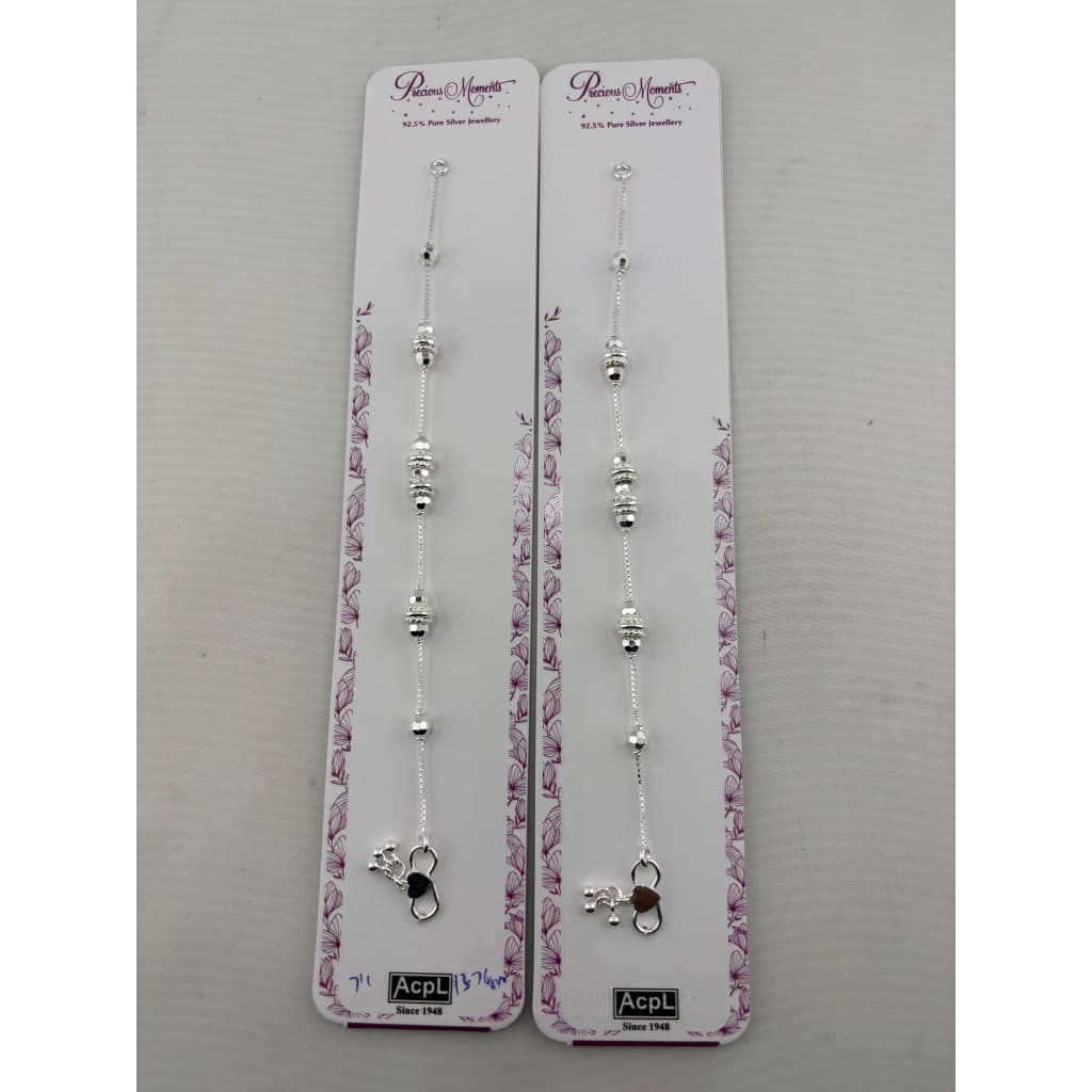 Original product view of 925 sterling silver kids anklet pair