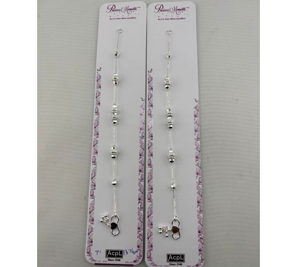 Original product view of 925 sterling silver kids anklet pair