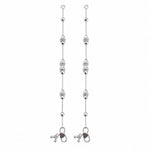 925 sterling silver ornate bead baby anklet pair on white background