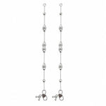 925 sterling silver ornate bead baby anklet pair on white background