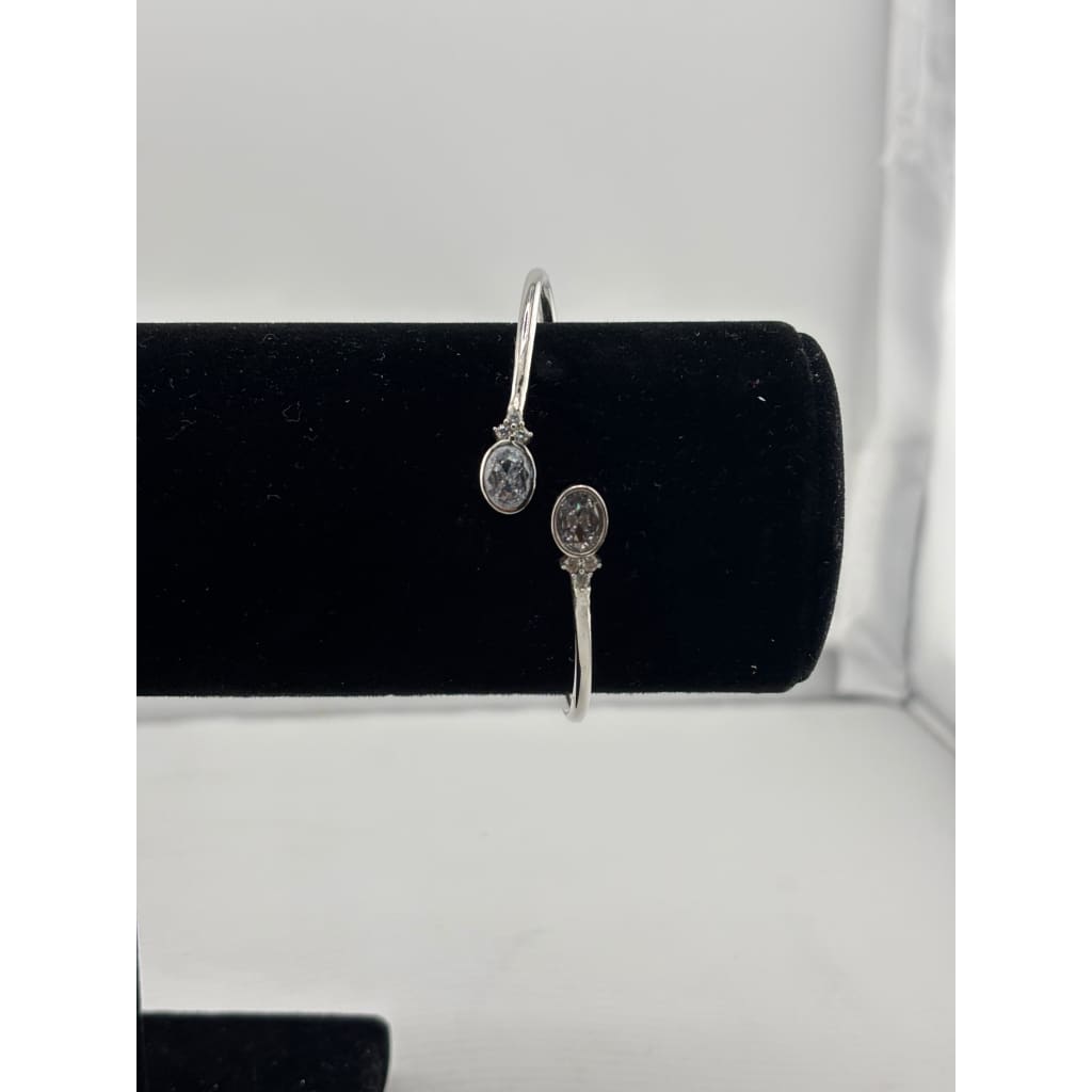 925 Sterling Silver Oval CZ Women’s Bracelet | 6g