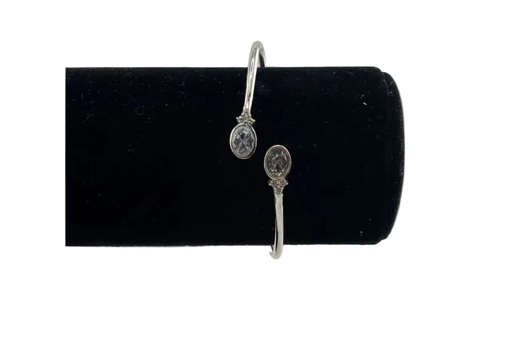 925 Sterling Silver Oval CZ Women’s Bracelet | 6g