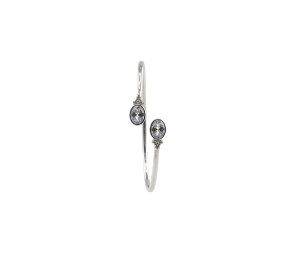 925 Sterling Silver Oval CZ Women’s Bracelet | 6g