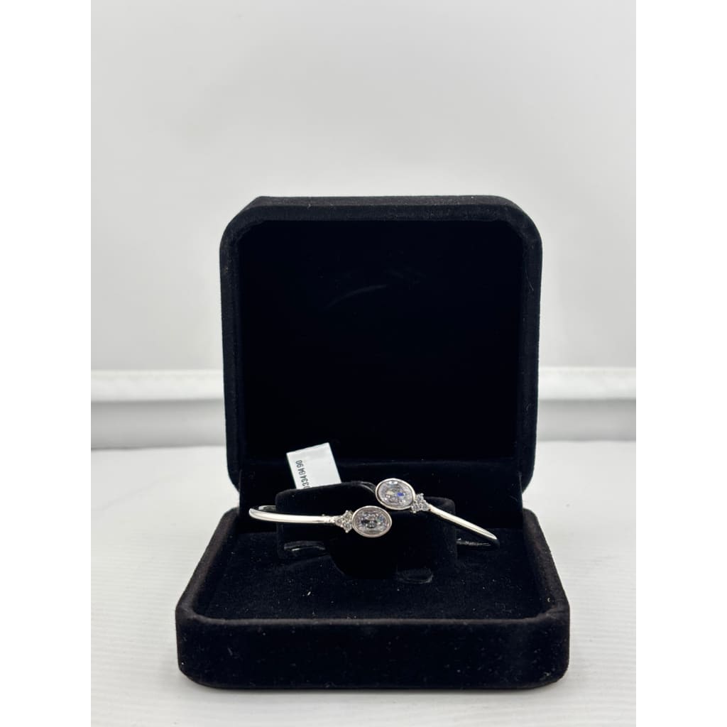 925 Sterling Silver Oval CZ Women’s Bracelet | 6g