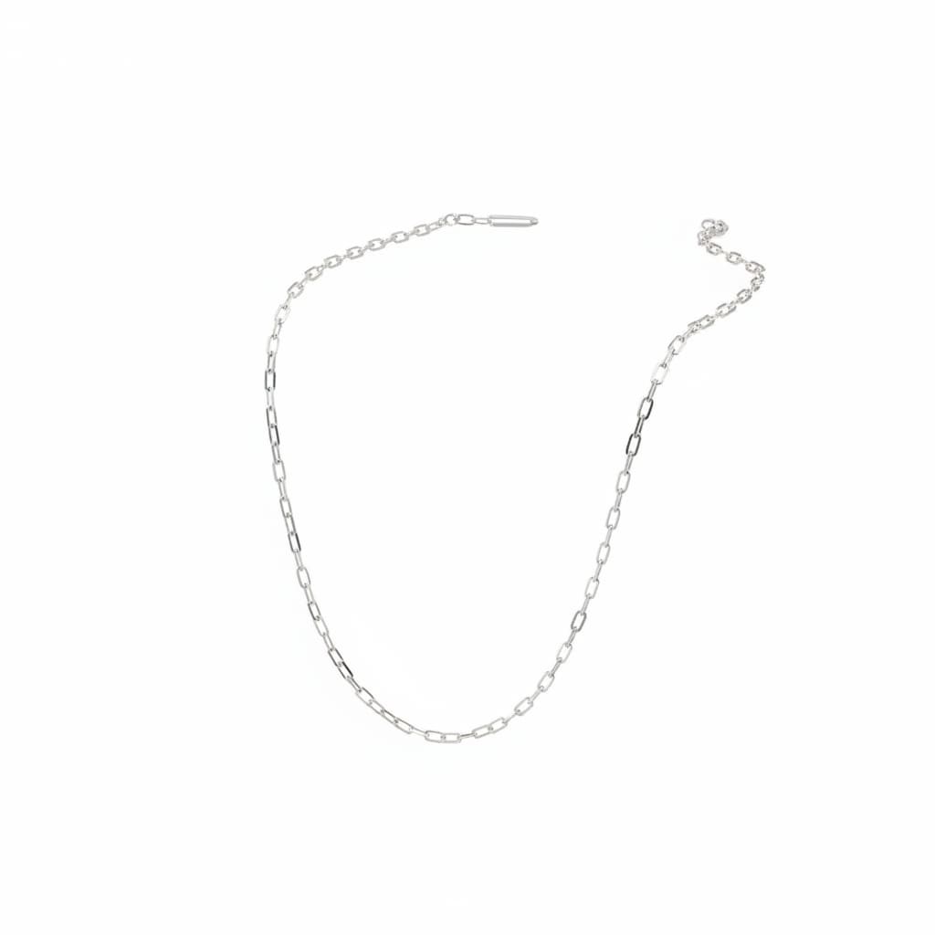 925 Sterling Silver Paperclip Chain Necklace – Minimalist