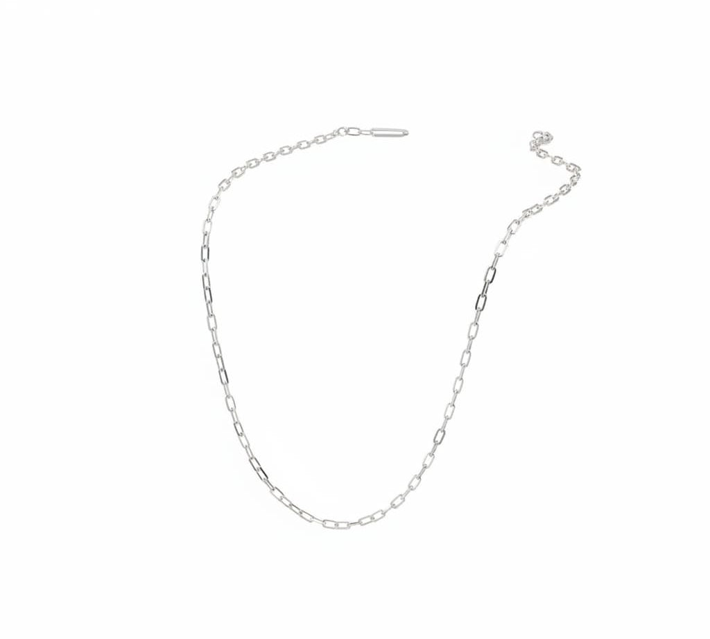 925 Sterling Silver Paperclip Chain Necklace – Minimalist