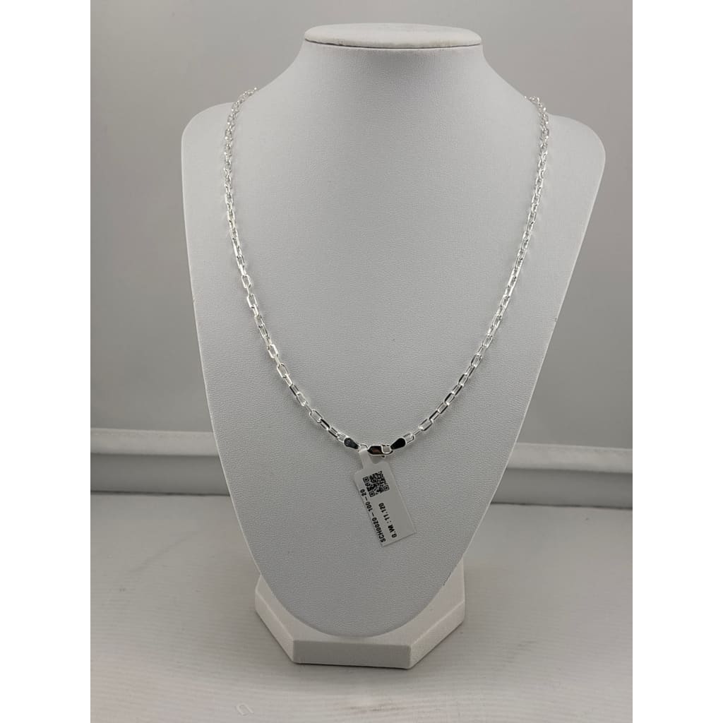 925 Sterling Silver Paperclip Chain Necklace – Rectangular