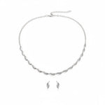 925 Sterling Silver Paperclip Link Necklace & Earrings Set