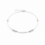 925 Sterling Silver Pearl Bead Anklet – Elegant Women’s Payal – 15g
