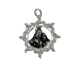 925 Sterling Silver Radha Krishna Crystal Frame Pendant