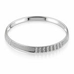 925 Sterling Silver Ribbed Chain Accent Bangle/Kada – view 2