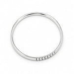 925 Sterling Silver Ribbed Chain Accent Bangle/Kada – view 3