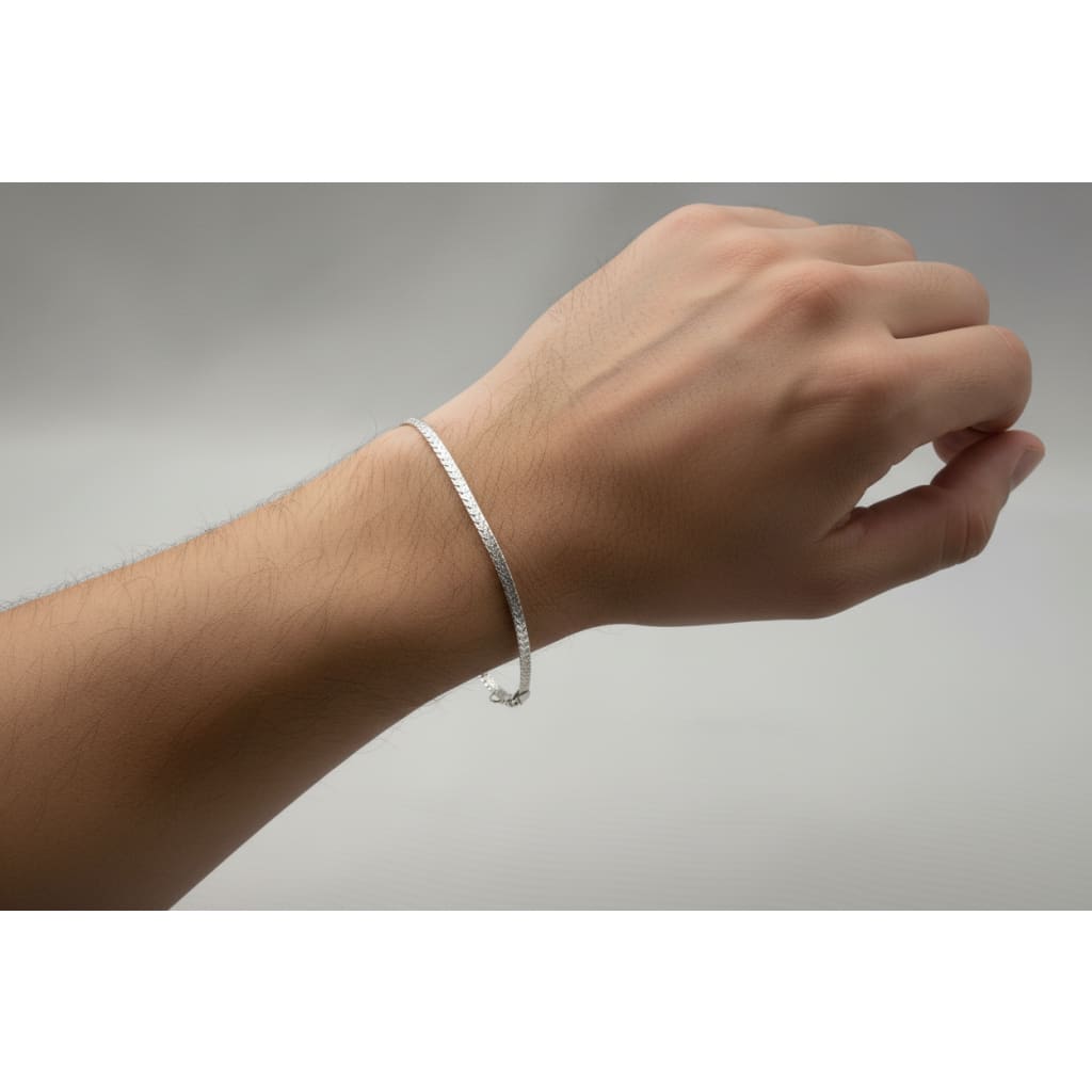 925 Sterling Silver Rope Chain Bracelet – Slim Twisted Design