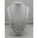 925 Sterling Silver Rope Chain Necklace – Diamond Cut