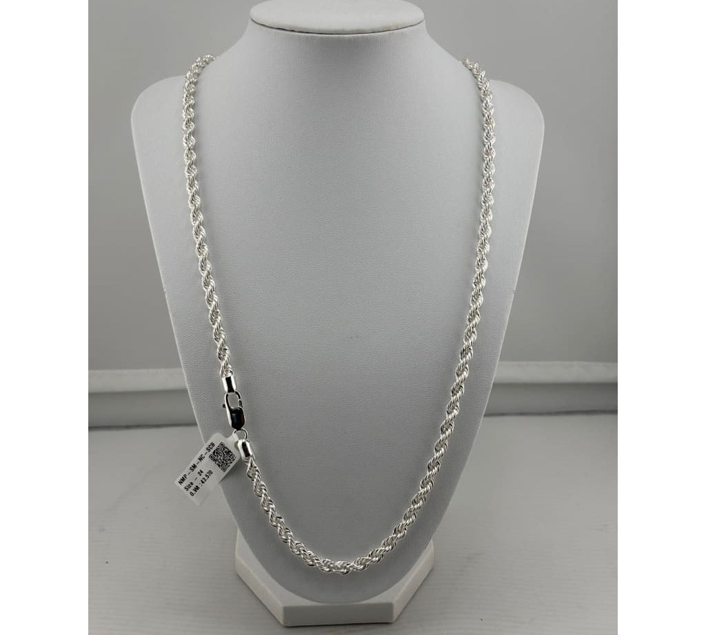 925 Sterling Silver Rope Chain Necklace – Diamond Cut