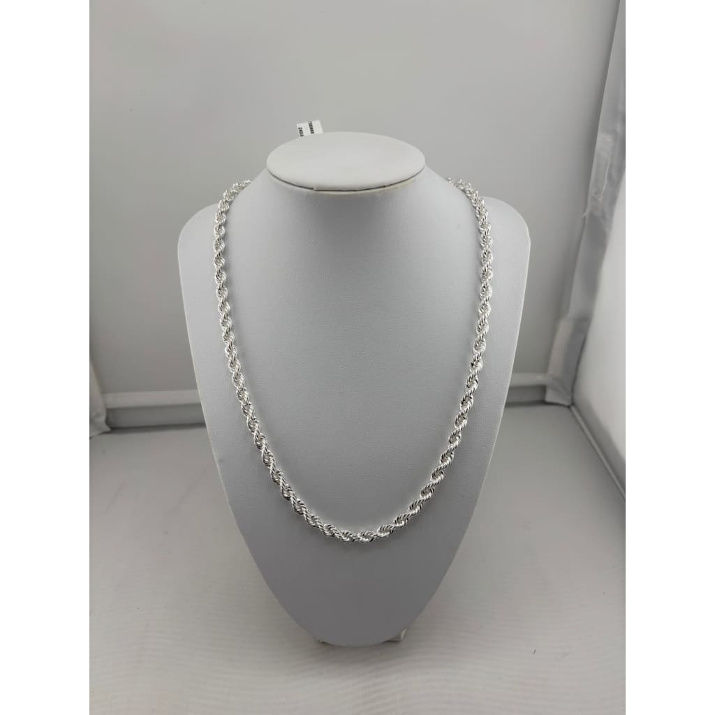 925 Sterling Silver Rope Chain Necklace – Twisted Design
