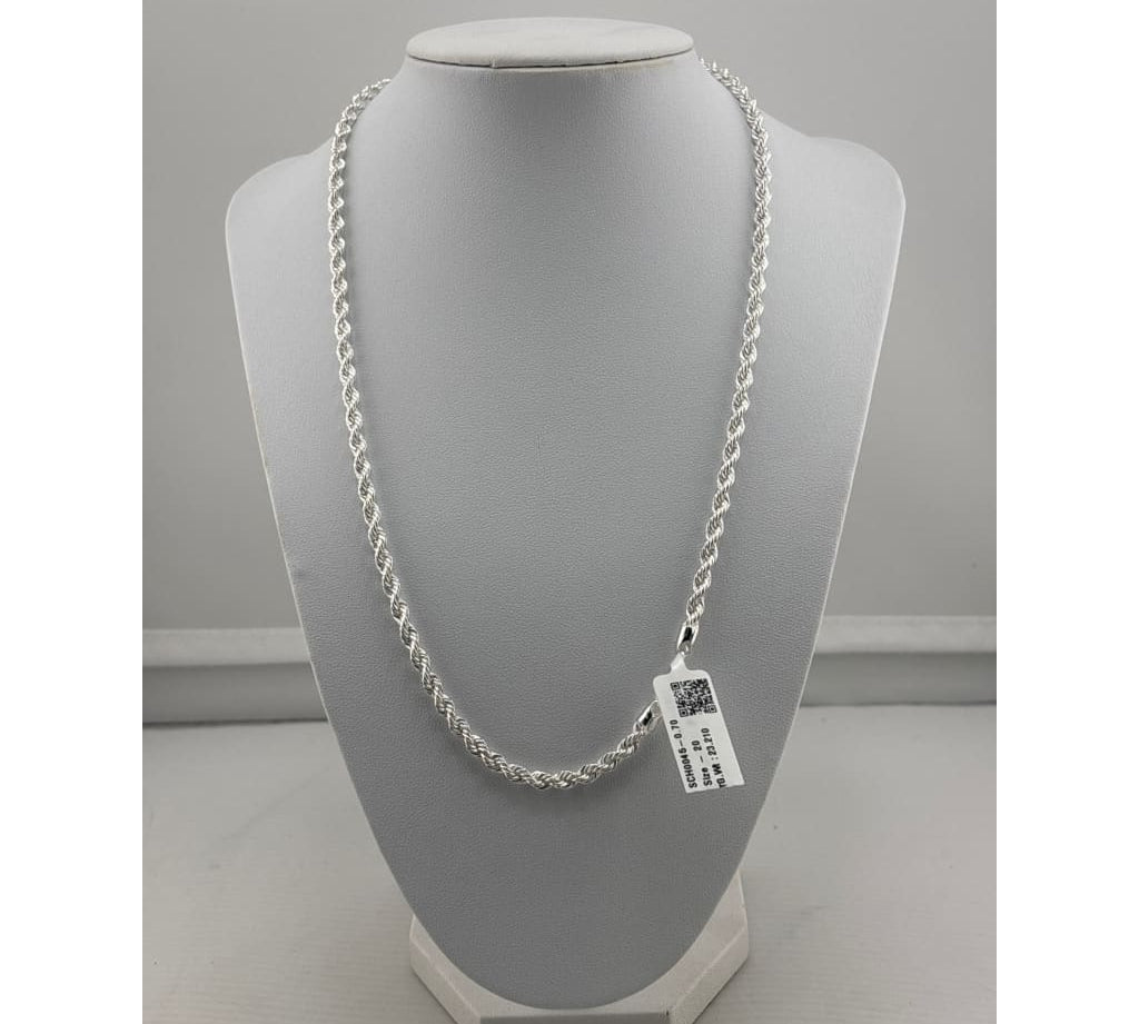 925 Sterling Silver Rope Chain Necklace – Twisted Design