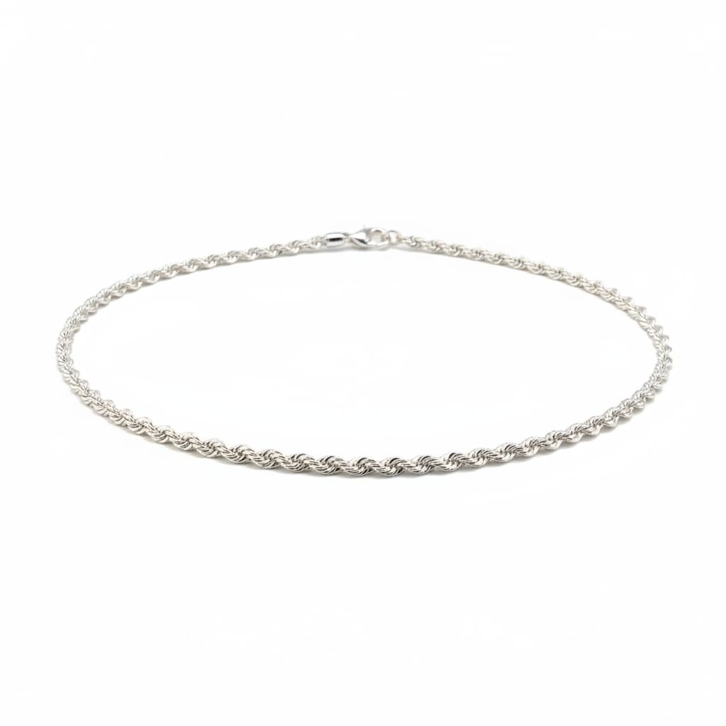 925 Sterling Silver Rope Chain Necklace – Twisted Design