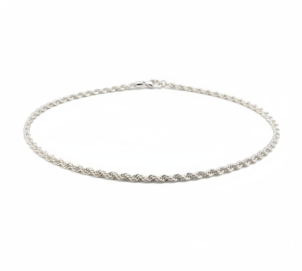 925 Sterling Silver Rope Chain Necklace – Twisted Design