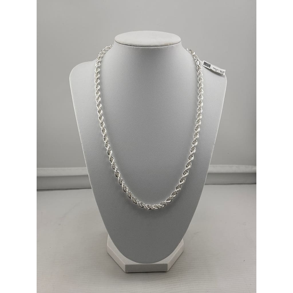 925 Sterling Silver Rope Chain Necklace – Twisted Design