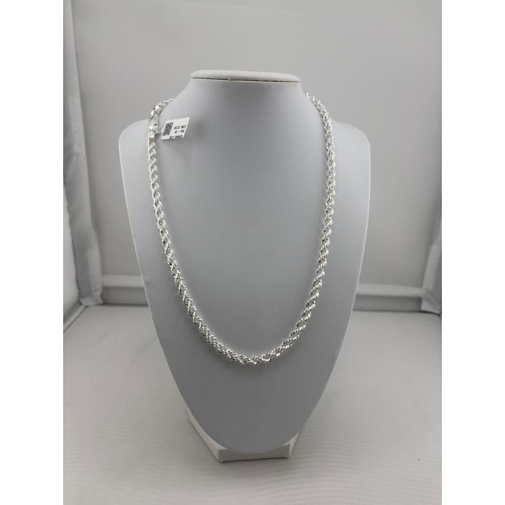 925 Sterling Silver Rope Chain Necklace – Twisted Design