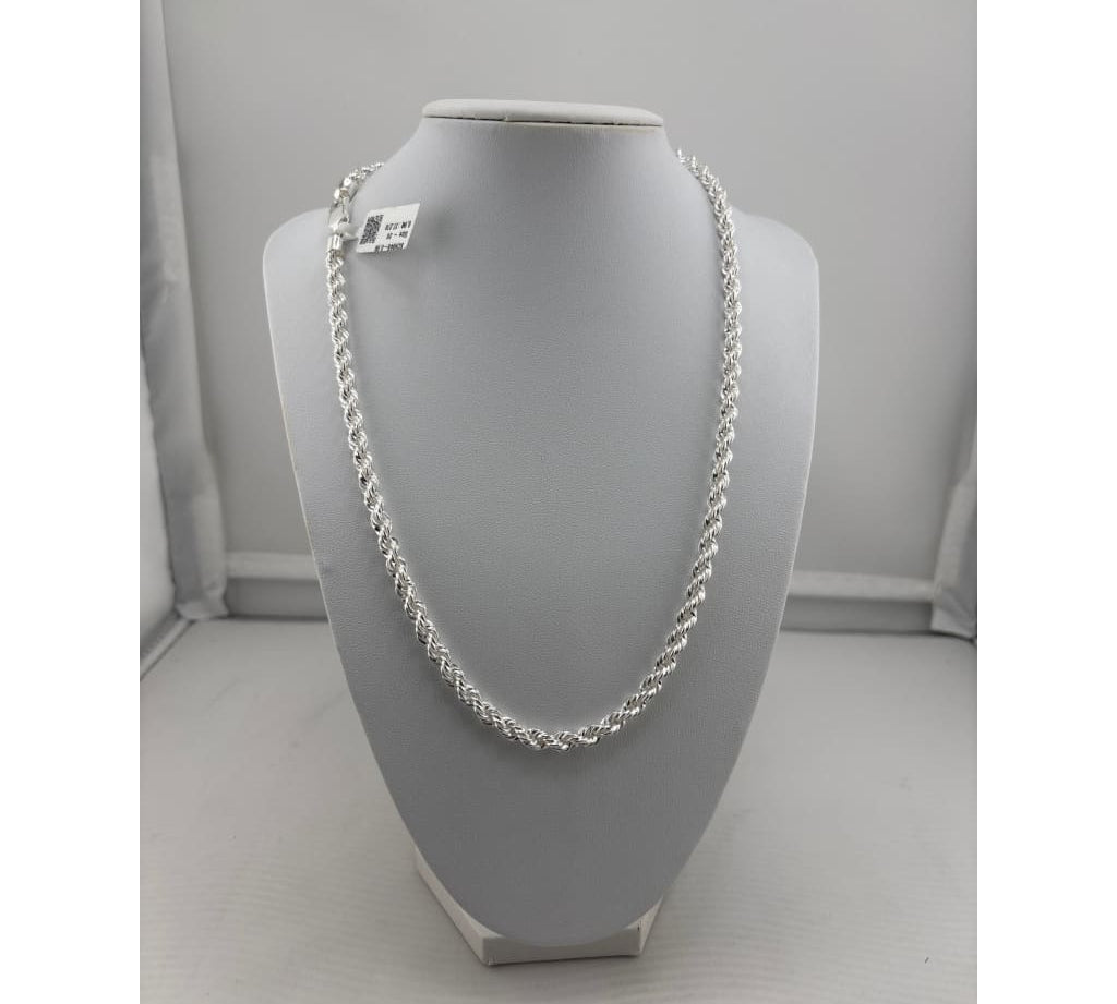 925 Sterling Silver Rope Chain Necklace – Twisted Design