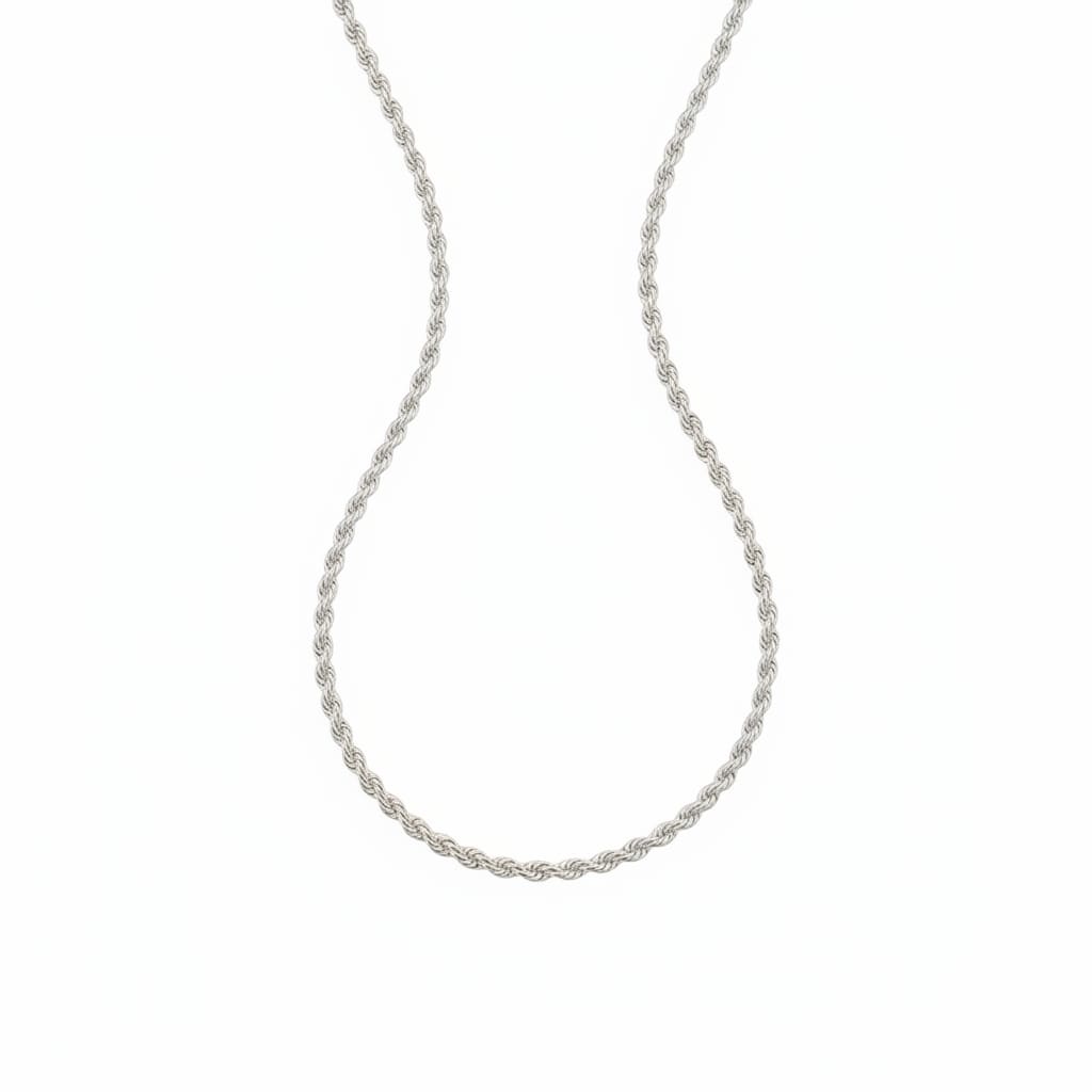 925 Sterling Silver Rope Chain Necklace – Twisted Design