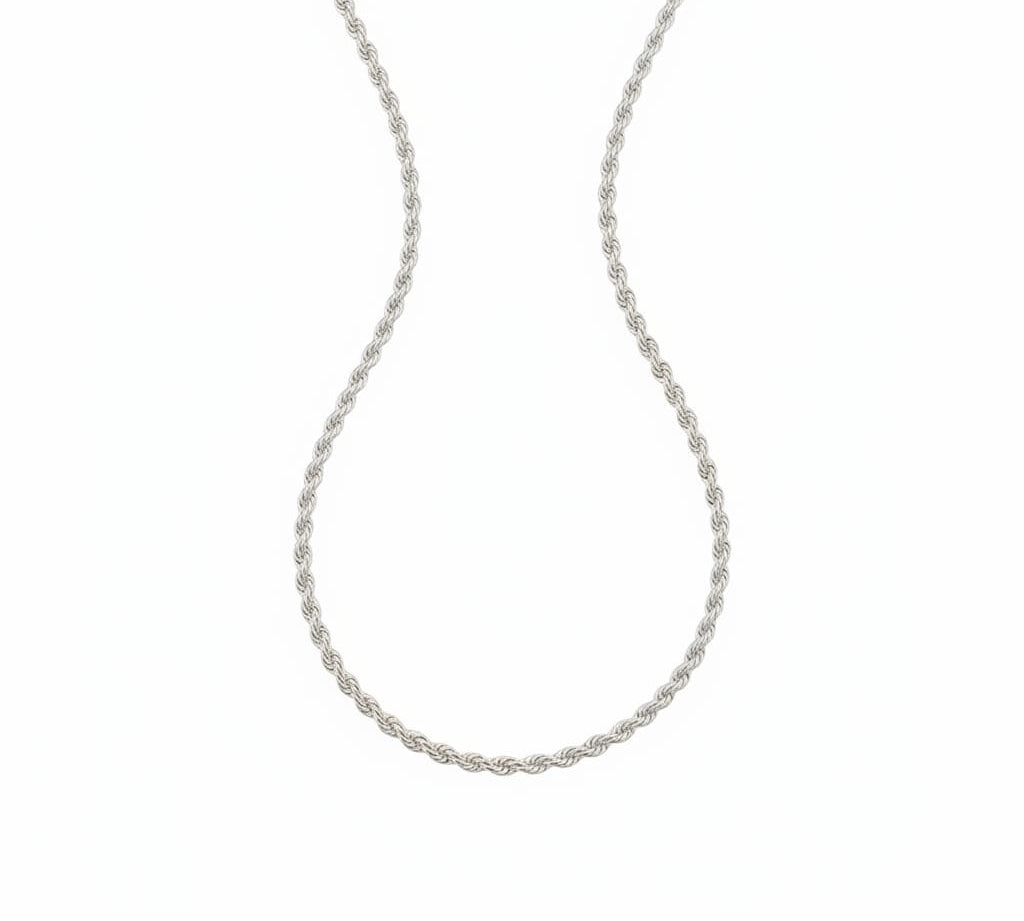 925 Sterling Silver Rope Chain Necklace – Twisted Design