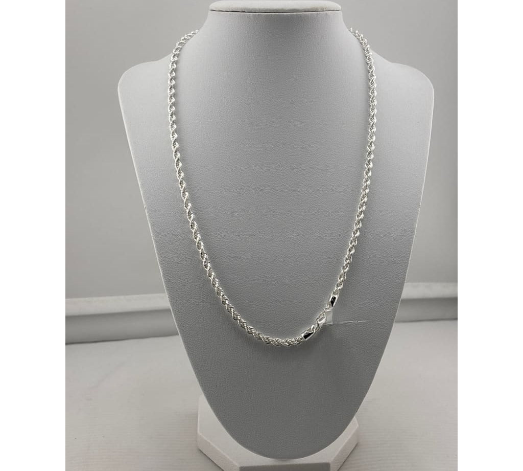925 Sterling Silver Rope Chain Necklace – Twisted Design