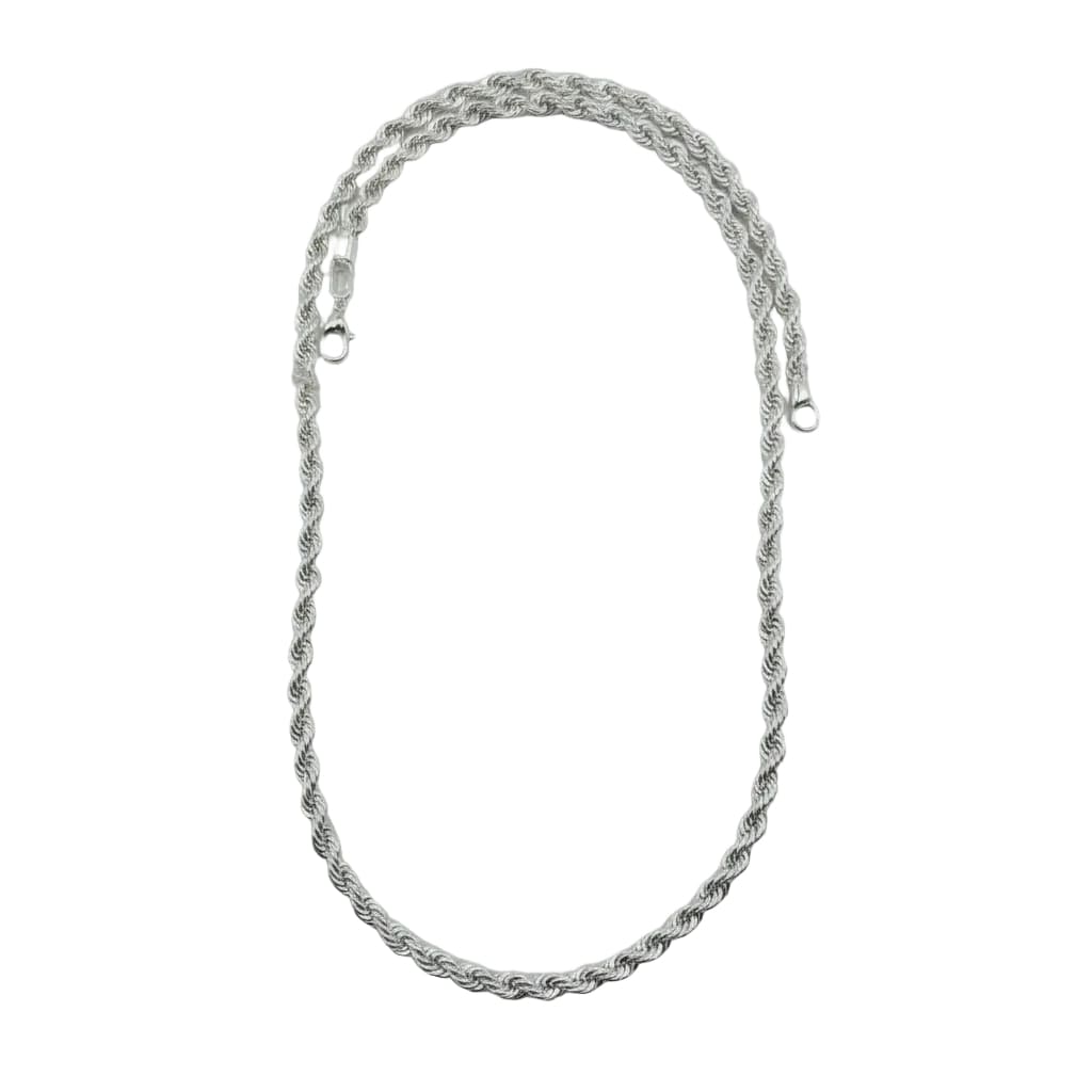 925 Sterling Silver Rope Chain Necklace – Twisted Design