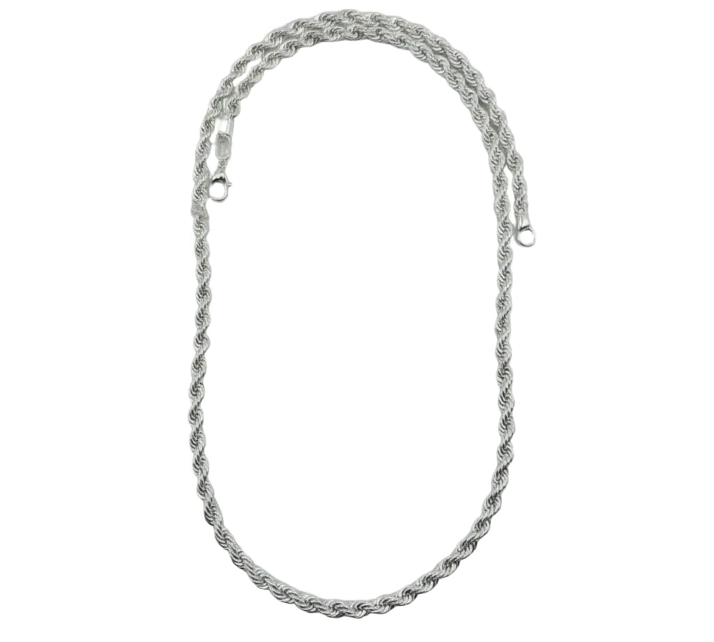 925 Sterling Silver Rope Chain Necklace – Twisted Design