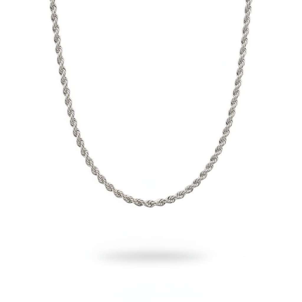 925 Sterling Silver Rope Chain Necklace – Twisted Design