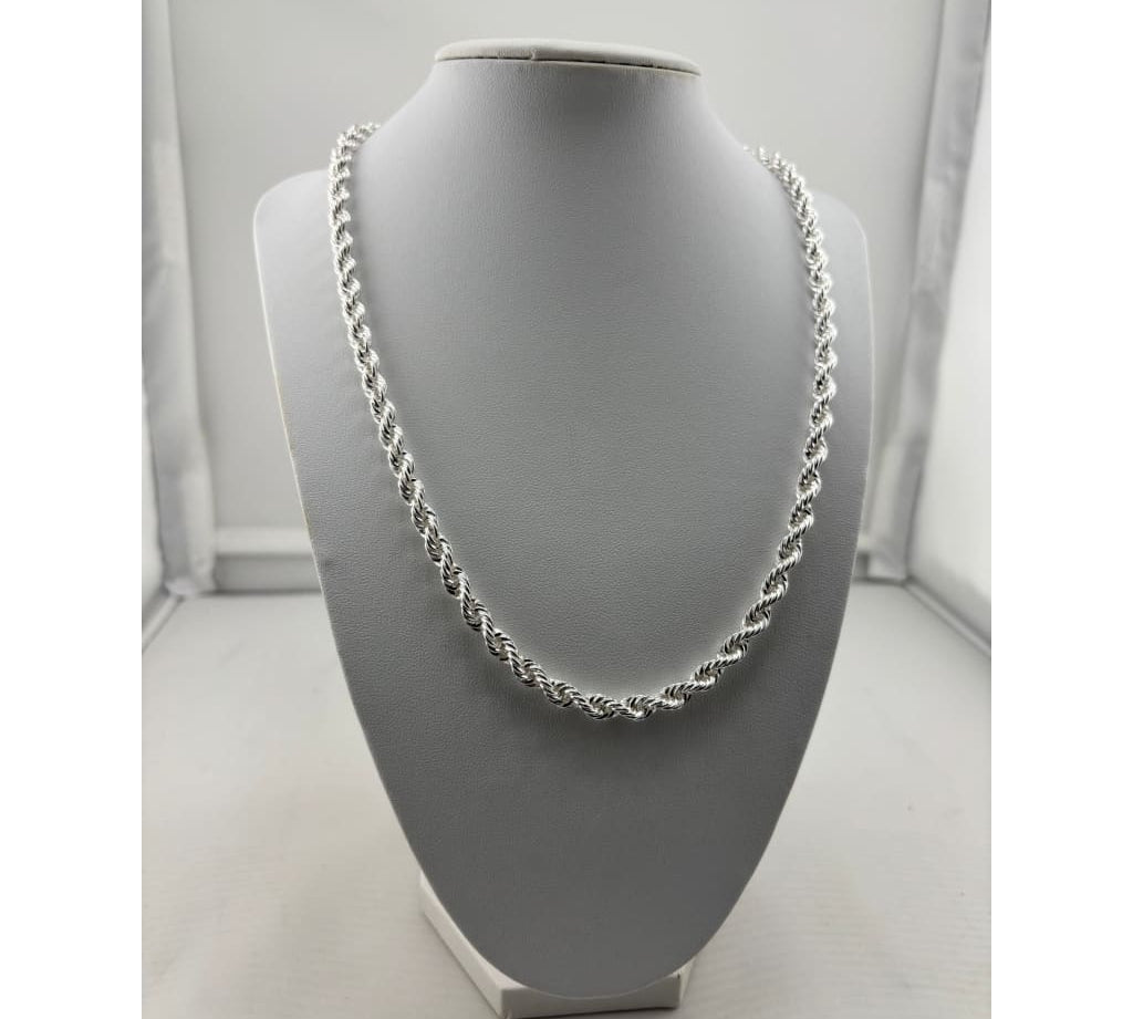 925 Sterling Silver Rope Chain Necklace – Twisted Design