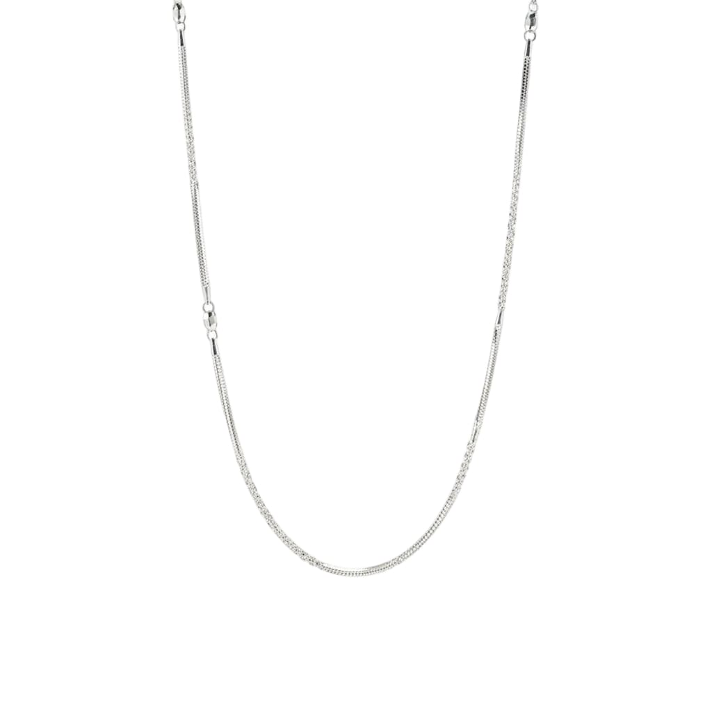 925 Sterling Silver Round Box Chain Necklace – Micro Square