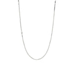 925 Sterling Silver Round Box Chain Necklace – Micro Square