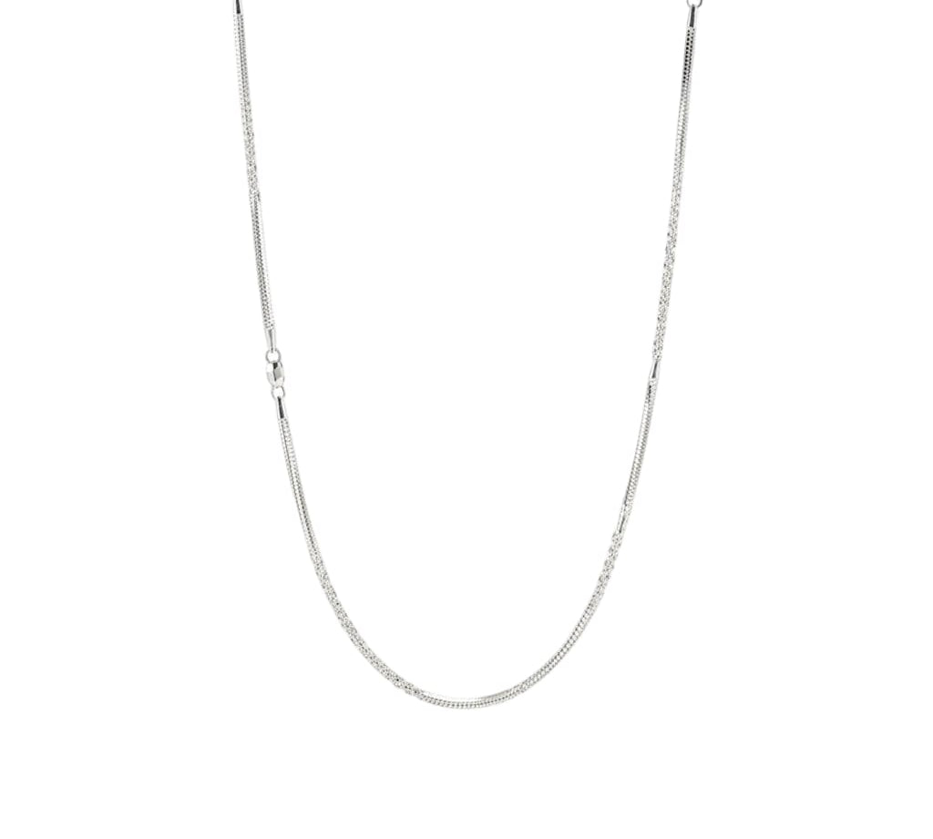 925 Sterling Silver Round Box Chain Necklace – Micro Square