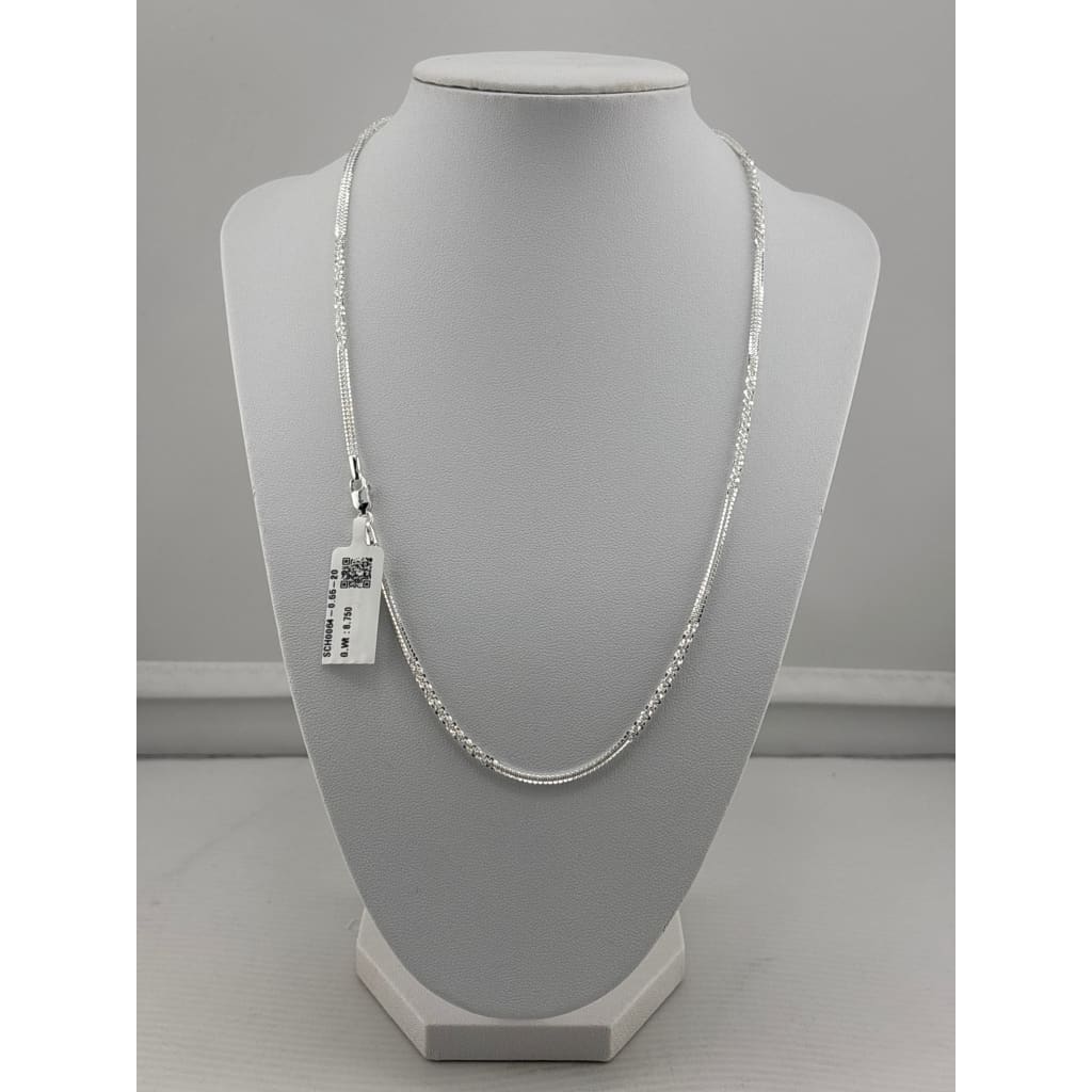 925 Sterling Silver Round Box Chain Necklace – Micro Square