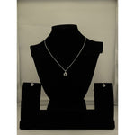 925 Sterling Silver Round Halo CZ Pendant and Earrings Set