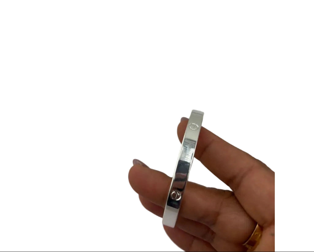 925 Sterling Silver Screw Motif Bangle/Kada – view 6