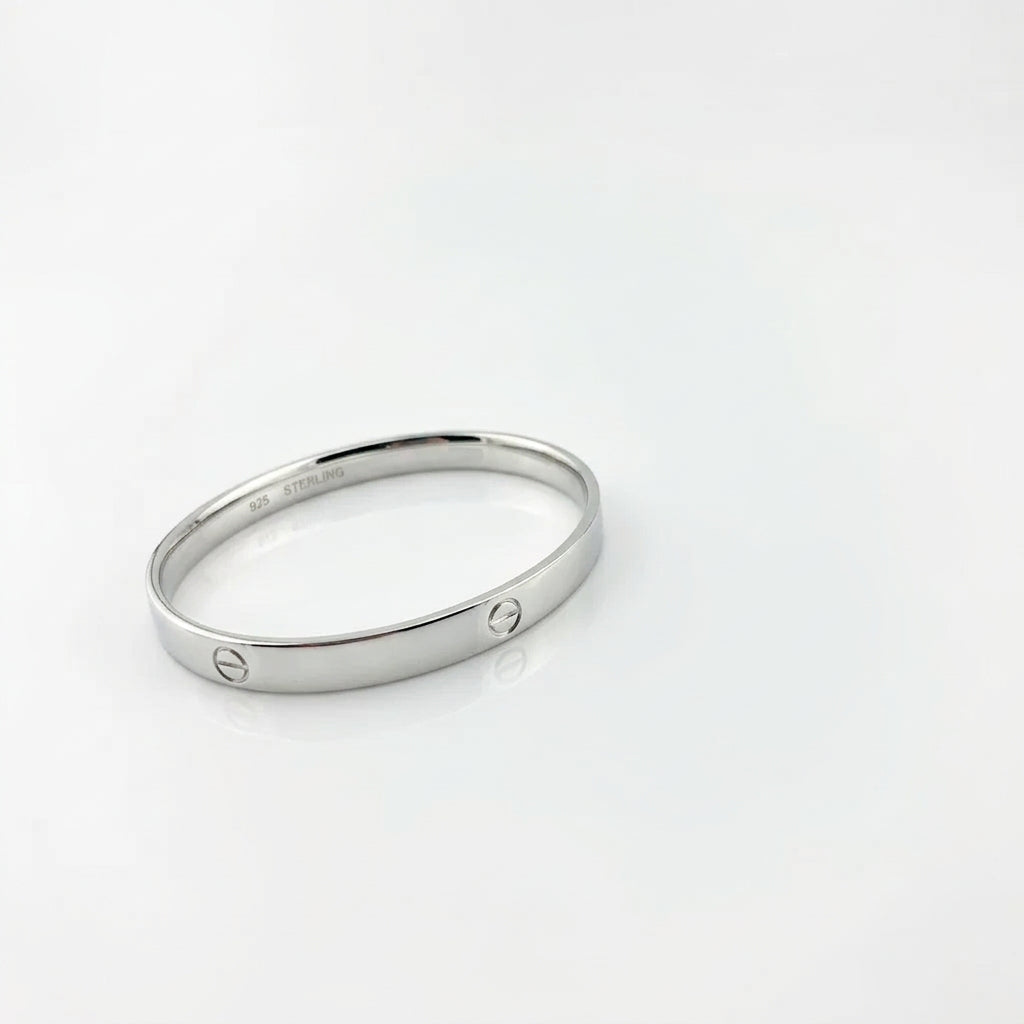 925 Sterling Silver Screw Motif Bangle/Kada – view 4