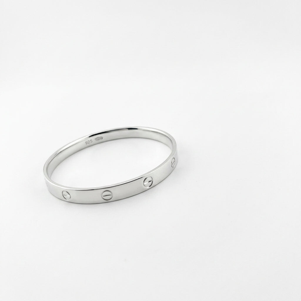 925 Sterling Silver Screw Motif Bangle/Kada – view 5