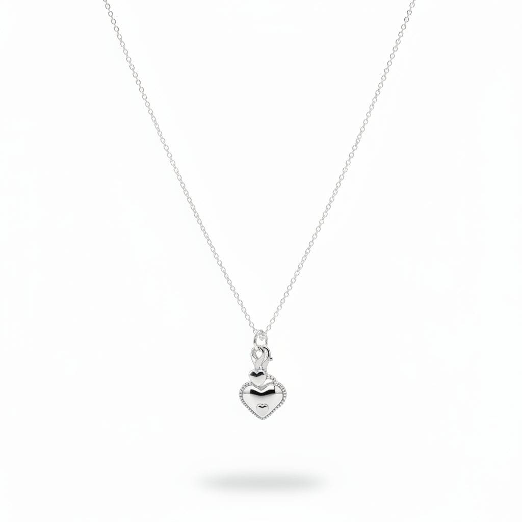925 Sterling Silver Sister Heart Charm Necklace - Necklace