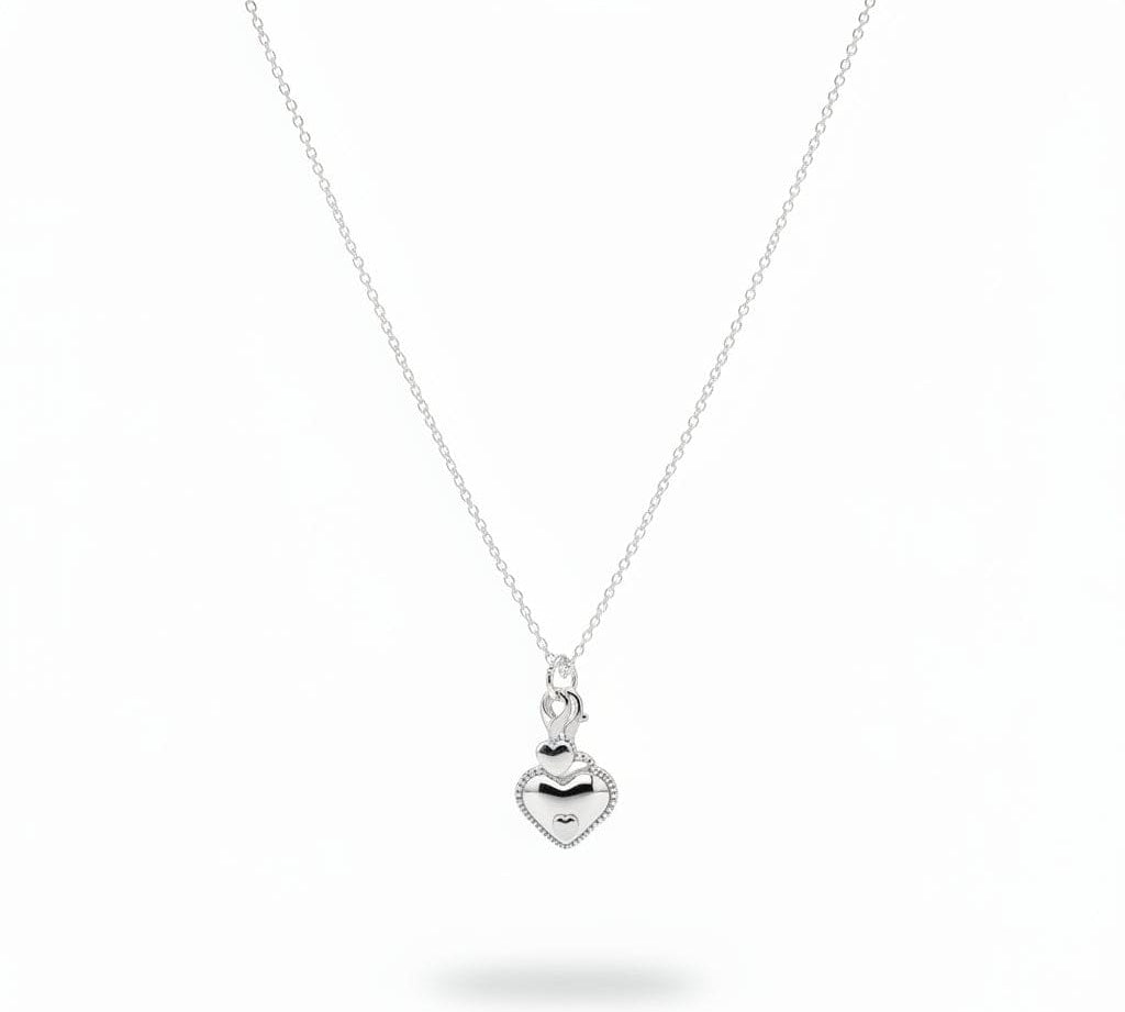 925 Sterling Silver Sister Heart Charm Necklace - Necklace