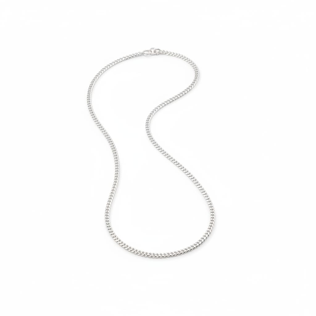 925 Sterling Silver Slim Curb Chain Necklace – Minimal