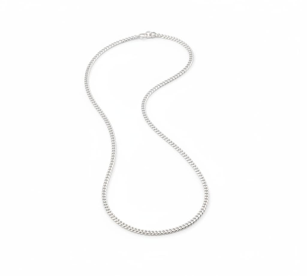 925 Sterling Silver Slim Curb Chain Necklace – Minimal