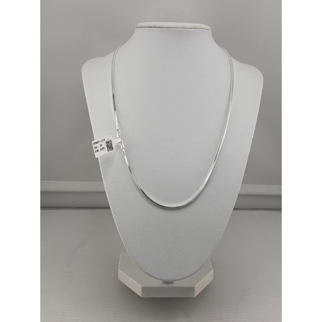925 Sterling Silver Snake Chain Necklace – Slim Flat Mesh