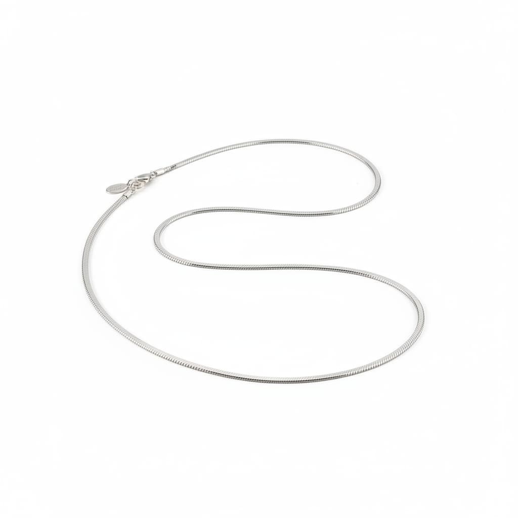 925 Sterling Silver Snake Chain Necklace – Slim Flat Mesh